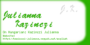 julianna kazinczi business card